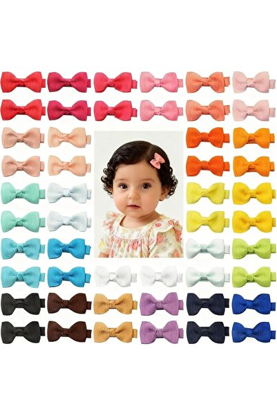 KASTWAVE 20Pcs Baby Hair Clips Girls Bows 1.6" Mini Non-Slip Alligator Clips ...