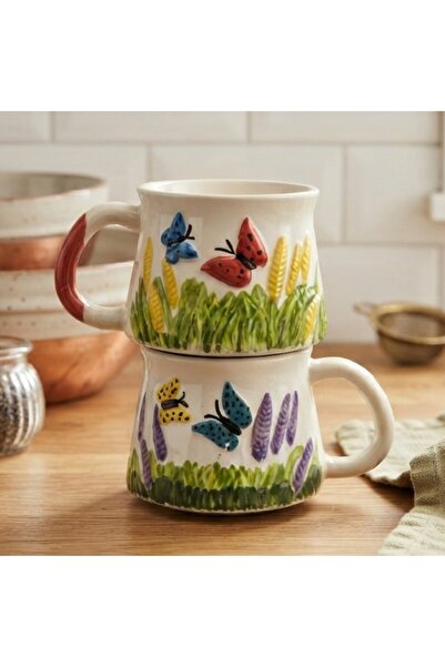 sharp&art Relief Pattern 15 Different Models 2-Piece Mug, Hand-Crafted, 2D 36...
