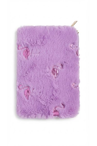 viberia Plush Furry Pen Holder and Makeup Bag Multi-Purpose Organizer Bag with Zipper