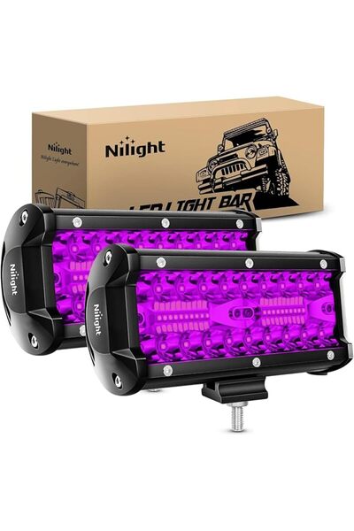 Nilight شريط إضاءة LED (قطعتان) 6.5 بوصة كهرماني 120 واط، كومبو بؤري وواسع 12...