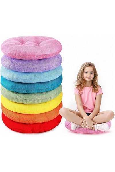 GENERAL 8 PCS Round Floor Cushions for Kids and Toddlers, Flexible Seating Cl...