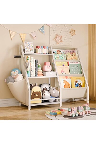 UANDME Kids Bookshelf and Toy Organizer, 3 Tier Bookcase Book Shelf with Toy ...