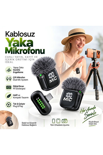 OMAYtr BWC-09 Kablosuz Mikrofon | Çiftli Type-C