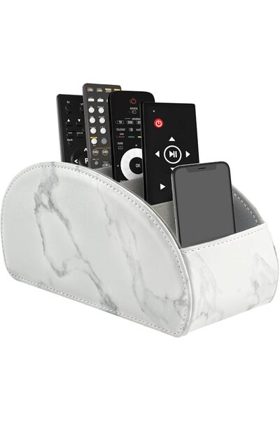 Yelajoy Leather Remote Control Organizer Case, Curved Desktop Organizer with ...