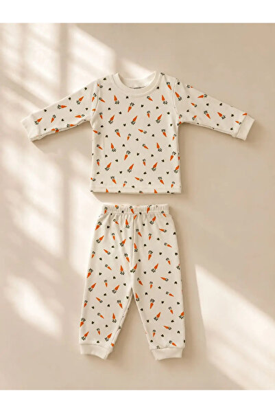 EFU BABY %100 Pamuklu Havuç Desenli Bebek Pijama Takım