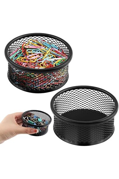 SYOSI Mesh Paper Clip Holder, Metal Desk Organizer for Paperclips, Binder Cli...
