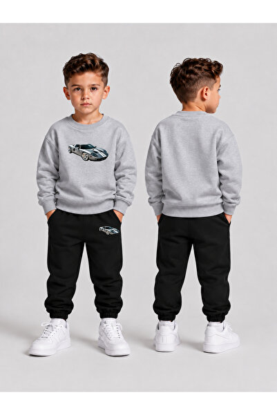 LORVEX Boys' Crew Neck Sweatshirt Tracksuit Set 2-Piece Printed Top and Botto...