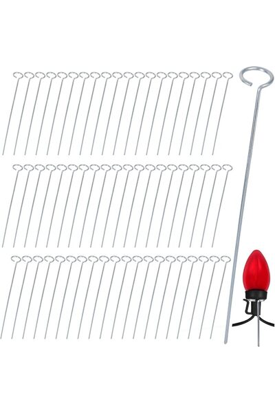 TERRIFI 60 Pcs 12 Inch Christmas Light Stakes Metal Light Stakes for Christma...