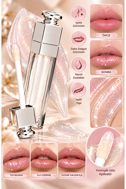 MAQYA KOZMETİK Işıltılı Şeffaf Lip Gloss Parlak Görünümlü Dudak Parlatıcısı Y...