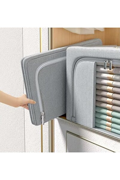 Generic Linen Foldable Storage Box 24L Light Grey