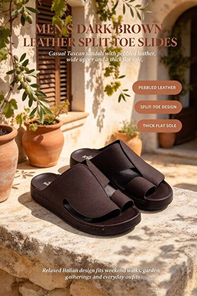 Alnoor Global Store Soft Lined Leather Slip-On Slides with Structured Fit