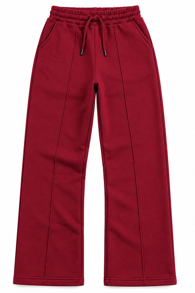 Generic Brand Unisex Wide-Leg Sweatpants with Front Stitching Detail and Tie-Waist