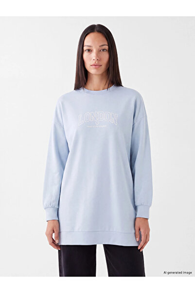 LC Waikiki Blue Soft Touch Women's Sweatshirt Tunic