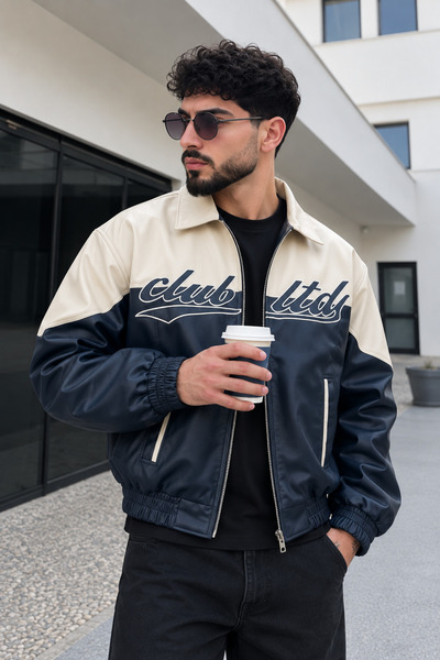 gm giyimarket New Season Men's Quilted Oversize Bomber Leather Jacket