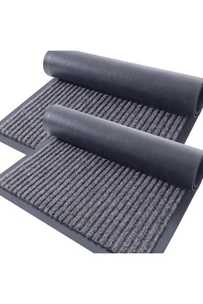 ALMEKAQUZ 2 Pcs Front Door Mat Indoor Outdoor Entrance, Waterproof Heavy Duty...