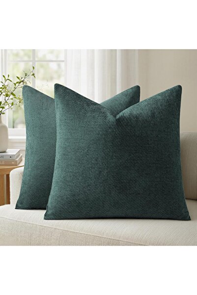 Generic a moment Pack of 2 Decorative Chenille Cushion Cover Throw Pillow Cov...