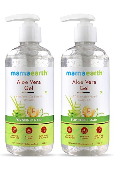 Mamaearth Aloe Vera Gel with Pure Aloe Vera & Vitamin E for Skin and Hair | H...