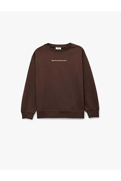 Koton Cotton Long Sleeve Crew Neck Printed Sweatshirt