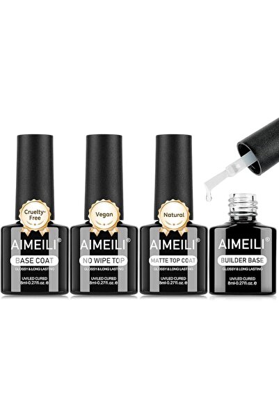 AIMEILI برايمر للأظافر، مزيل الرطوبة، طبقة أساسية وطبقة علوية للأظافر، برايمر...