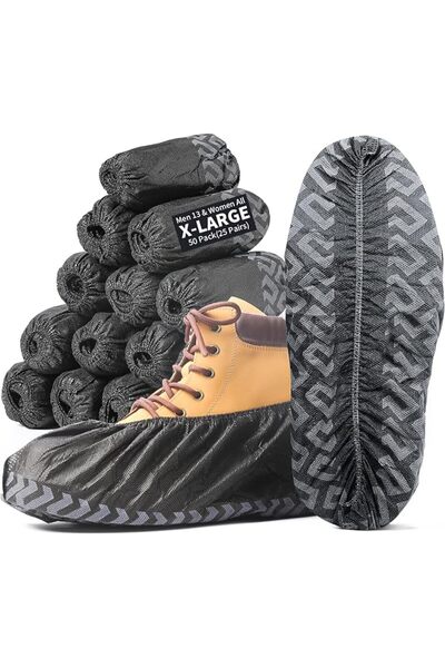 GENERAL أغطية أحذية مقاس X-Large، عبوة من 50 قطعة (25 زوجًا)، أغطية أحذية قاب...