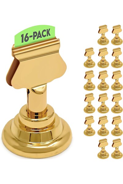 Generic حاملات بطاقات أرقام الطاولات على شكل أرنب رمادي، مشبك معدني ذهبي 16 ق...