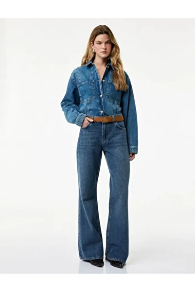 Koton Regular Waist Spanish Flare Denim Trousers with Belted Pockets - Flare ...