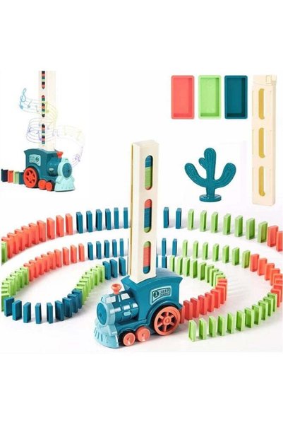 MJGN Kid's Domino Train Blocks Set,Domino Train Toy Blocks Domino Set Building And Stacking Toy