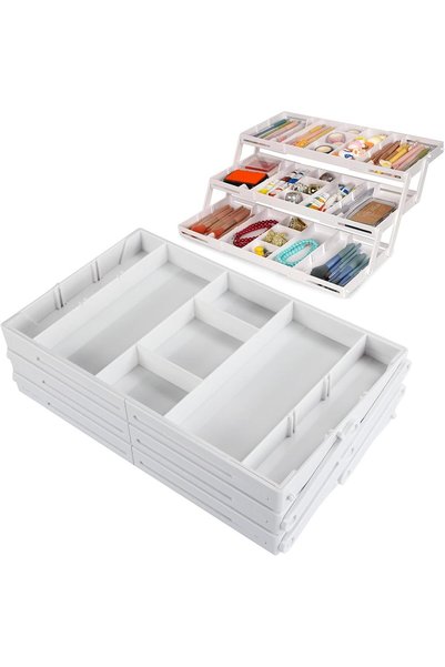 GENERAL 2/3 Tier Smart Collapsible Drawer Organizer,Multi Level Stacking Fold...