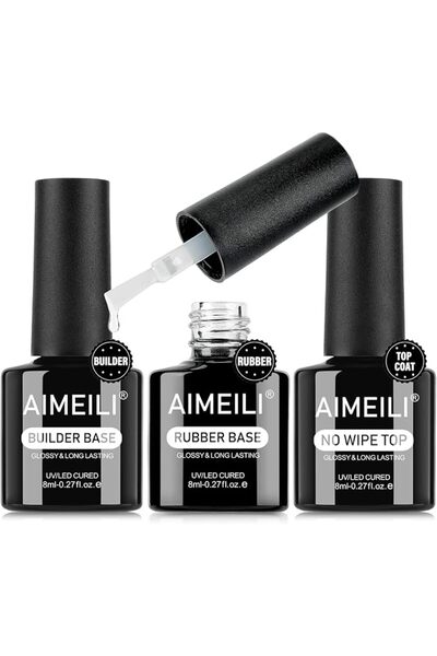 AIMEILI برايمر للأظافر، مزيل الرطوبة، طبقة أساسية وطبقة علوية للأظافر، برايمر...