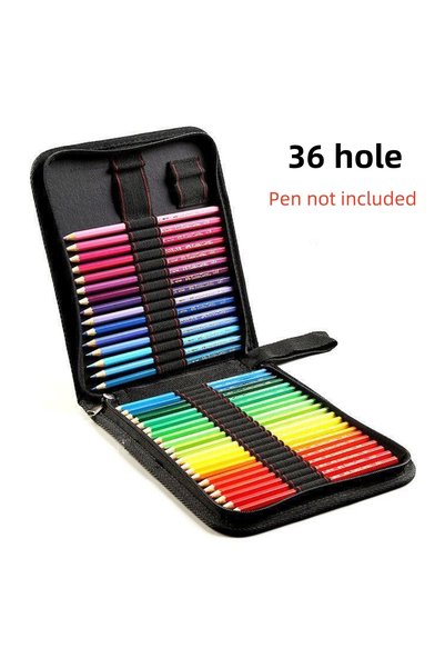 Choice 36 holes 36/48/72 Hole Pen Curtain Black Folding Pencil Case Color Pen...