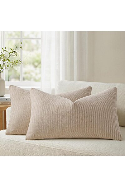 Generic a moment Pack of 2 Decorative Chenille Cushion Cover Throw Pillow Cov...