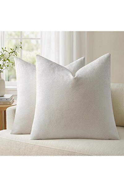 Generic a moment Pack of 2 Decorative Chenille Cushion Cover Throw Pillow Cov...