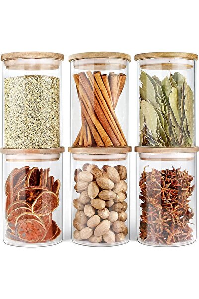 Generic GGerou Glass Storage Jar with Bamboo Lids,Glass Airtight Canisters se...