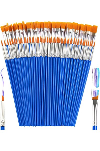 Generic فرش طلاء صغيرة بالجملة، 110 قطعة من فرش الطلاء الأكريليك ذات الرأس ال...
