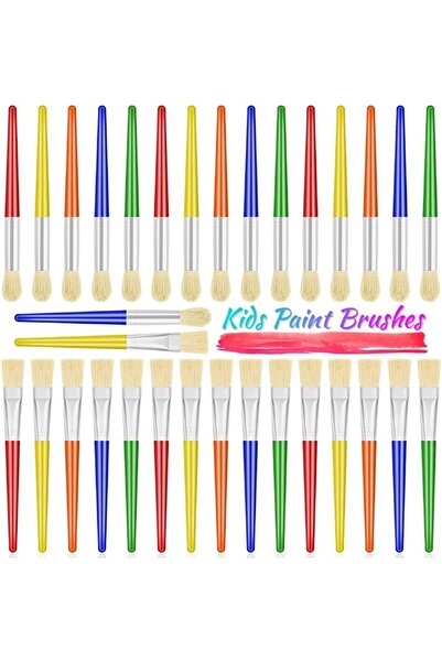 Generic Anezus 30 Kids Paint Brushes Set with Jumbo Round Watercolor and Larg...