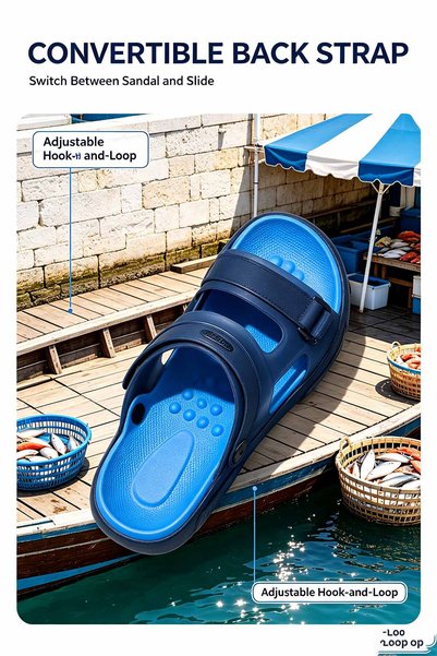 SaudEva Foot Men's Everyday Utility EVA Sandals – Convertible Back Strap with...