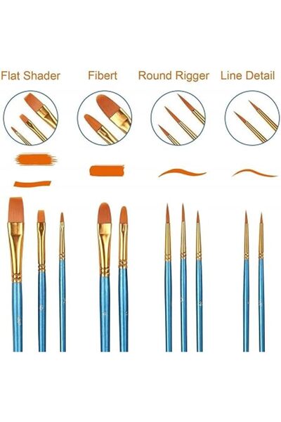 Generic AROIC 10 Pcs Paint Brushes, Acrylic Oil Watercolor Painting Brush