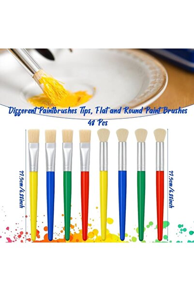 Generic فرش مسطحة للرسم بالأكريليك والزيت والألوان المائية والطلاء القابل للغسل