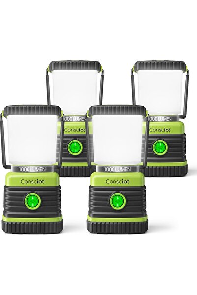 Generic Consciot 1000LM Battery Powered LED Camping Lantern, 4 Light Mode, Di...