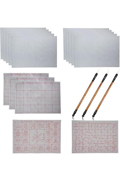 Generic Ellkee 18 Items Reusable Water Writing Cloth 15Pcs with 3 Brushes