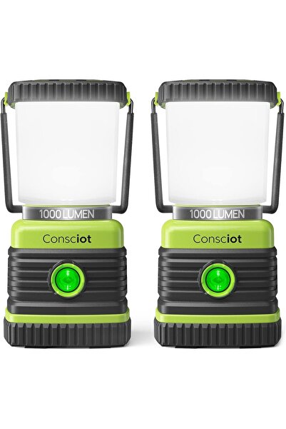 Generic Consciot 1000LM Battery Powered LED Camping Lantern, 4 Light Mode, Di...