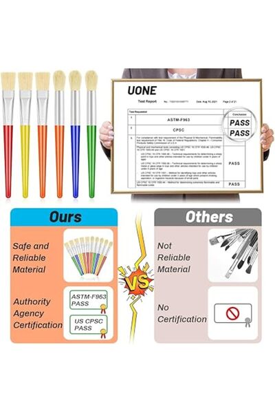 Generic Flat Preschool Painting Brushes for Washable Paint Acrylic Paint