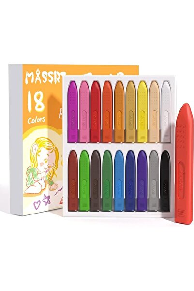 Generic Triangle Jumbo Crayons for Toddlers, 18 Colors Mess Free Unbreakable ...