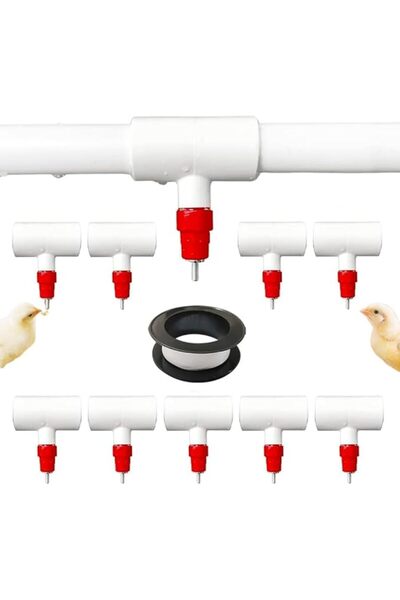 GENERAL 10 قطع من حلمات السقاية ووصلات PVC على شكل حرف T لأنابيب PVC مقاس 1/2...