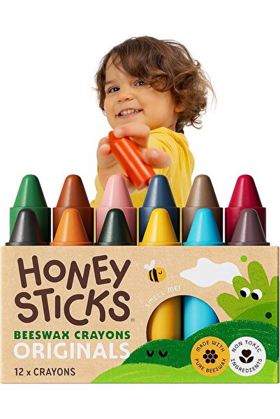 Generic Honeysticks 100% Pure Beeswax Crayons (12 Pack) - for Baby 1+, Toddle...