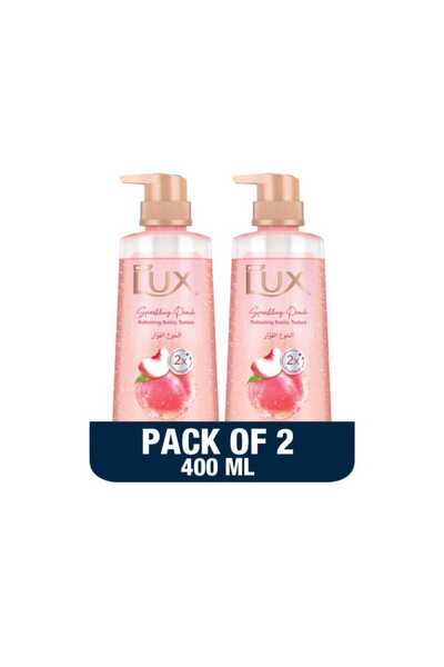 LUX Sparkling Peach Refreshing Bubbly Texture Body Wash 2 x 400 ml