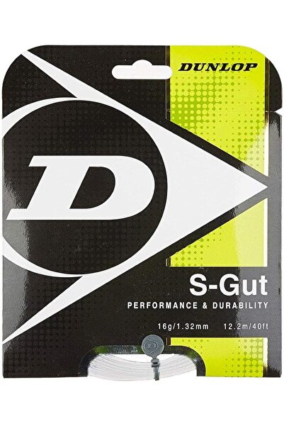 DUNLOP خيط رياضي S-GUT بسمك 1.32 مم/16 جرام، طقم أبيض اللون بسمك 1.32 مم