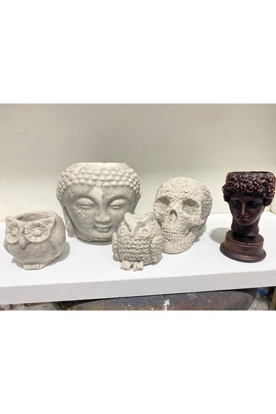 Wotrart 5 adet Dekoratif Saksı Seti mumluk büst boyut 5 ile 10 cm