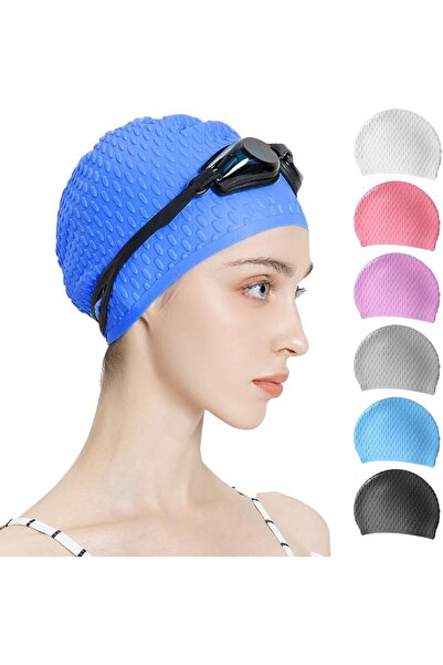 Tripsky Silicone Swim Cap,Comfortable Bathing Cap Ideal for Curly Short Mediu...