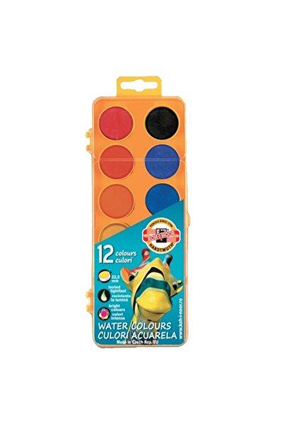 Koh-i Noor Set 2 x Acuarele, 12 Culori, 22,5 mm, Baza Portocalie, Koh-I-Noor